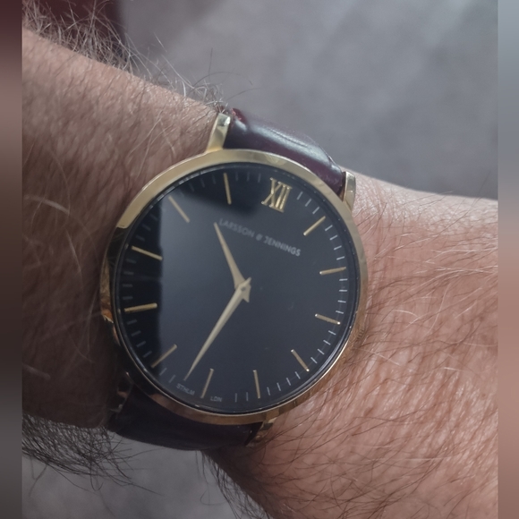 Larsson & Jennings Men's LUGANO BROWN LEATHER 40MM GOLD BLACK - Picture 2 of 7